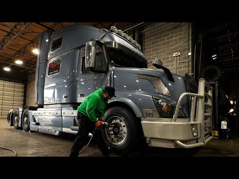 Дальнобой США.. Самая дешёвая резина для грузовика в США.. Замена соленоидов Volvo VNL..